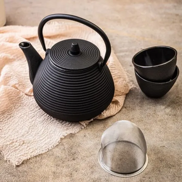 Støbejern tekande 1.0L med støbejerns kopper KINGHOFF KH-1846 Outlet
