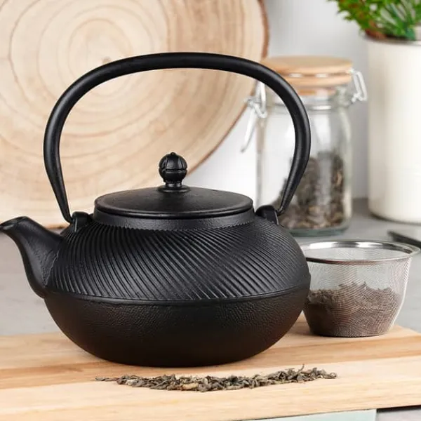 Kaffe- & Tekander>Støbejernskedel Tekande Infuser med Si til Urtete 1L