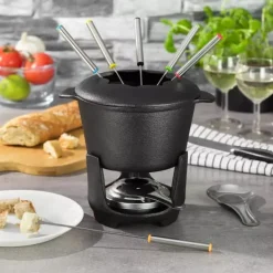 Fonduesæt>STØBEJRNSFONDUE SÆT TIL 6 PERSONER KINGHOFF KH-1195