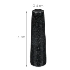 Støder og morter, granit, 12x8,5 cm, sort Outlet
