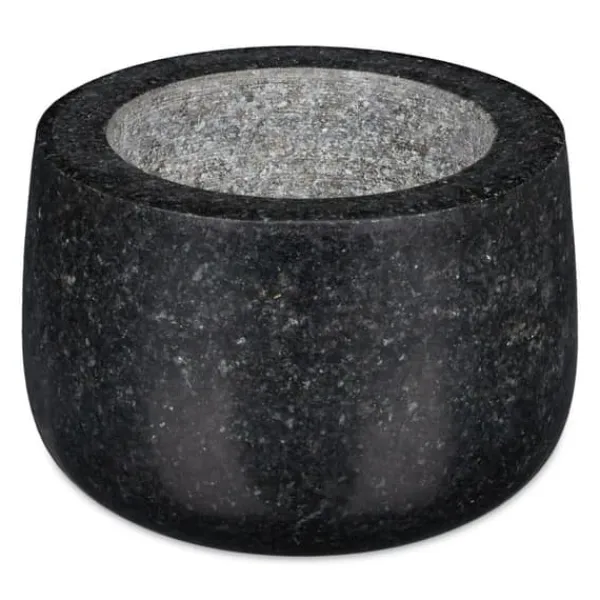 Støder og morter, granit, 12x8,5 cm, sort Outlet