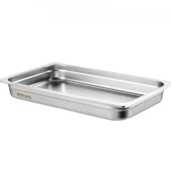 Madopvarmere>Steam Table Pan, 6-pak fuld størrelse anti-jam, 53x32,8x6,7 cm, rustfrit stål, opbevaring