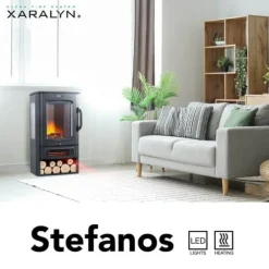Stefanos elektrisk pejs - fritstående pejs - plug and play - 2000 Watt varme