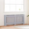 Radiatorer>Stilfuld radiatorskjuler i MDF - Moderne lameldesign | Størrelse: 172x19x81,5 cm | Farve: Antracitgrå