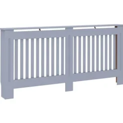 Radiatorer>Stilfuld radiatorskjuler i MDF - Moderne lameldesign | Størrelse: 172x19x81,5 cm | Farve: Antracitgrå
