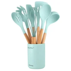 stk. non-stick silikone bestiksæt og holder Vintage Cuisine Mint Sale