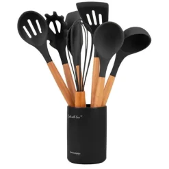 stk. non-stick silikone bestiksæt og holder Vintage Cuisine sort Hot
