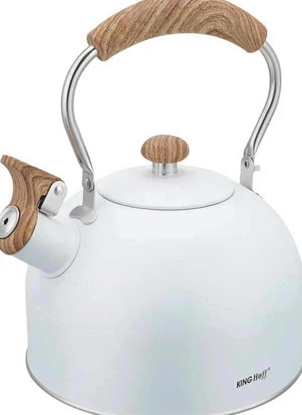 Elkedel>Stålgaskedel 2,5L induktion, mat hvid KINGHOFF KH-1860