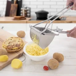 Stålpresse til presning af kartofler, ost, frugt, dumplings, puré, stærk Best