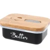 Stålsmørfad med smørkniv, sort og hvid, BRUNBESTE BB-2671-DE Discount