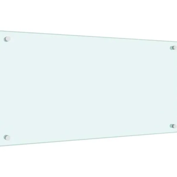 Stænkplade 80x40 cm - Hærdet glas til køkken | Farve: Hvid | Størrelse: 80x40 cm Online