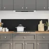Komfurer>Stænkplader 2 stk. hærdet glas - Stænkbeskyttelse til køkken | Farve: Sort | Størrelse: 80x40 cm