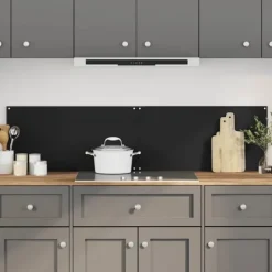 Komfurer>Stænkplader 2 stk. hærdet glas - Stænkbeskyttelse til køkken | Farve: Sort | Størrelse: 80x40 cm
