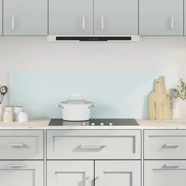 Stænkplader i 2 stk. hærdet glas 70x50 cm | Farve: Hvid Discount