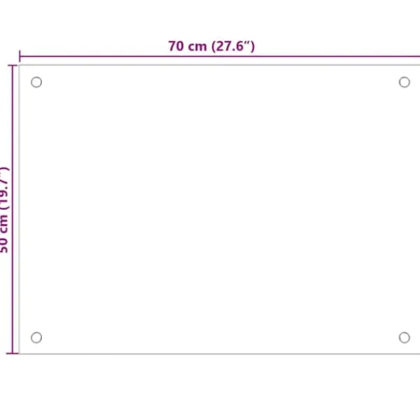 Stænkplader i 2 stk. hærdet glas 70x50 cm | Farve: Hvid Discount