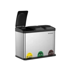 Stor affaldsseparator 45 liter (3 x 15 L), 60 x 48 x 33 cm (B x H x D) - Indvendig beholdermål: 25 x 40 x 17 cm Clearance