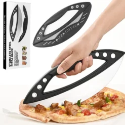 Pizzaskærere>Stor Loop Pizza Cutter - Jern & Silikone Pizza Slicer