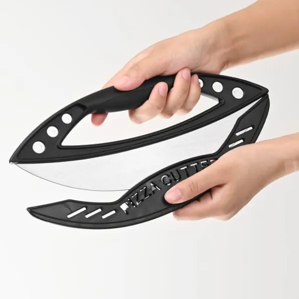 Pizzaskærere>Stor Loop Pizza Cutter - Jern & Silikone Pizza Slicer