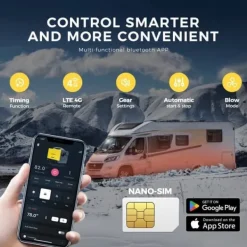 Sunster 8KW Dieselvarmer GSM 4G Bluetooth 12/24V & 230V Turbo Ventilation Auto Start/Stop Webasto Hot