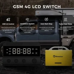 Sunster 8KW Dieselvarmer GSM 4G Bluetooth 12/24V & 230V Turbo Ventilation Auto Start/Stop Webasto Hot