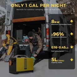 Sunster 8KW Dieselvarmer GSM 4G Bluetooth 12/24V & 230V Turbo Ventilation Auto Start/Stop Webasto Hot
