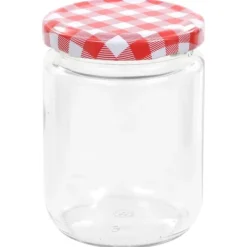Syltetøjsglas 48 stk. Med hvide og røde låg 230 ml - Opbevaringsglas - Opbevaringskrukke - Home & Living Best