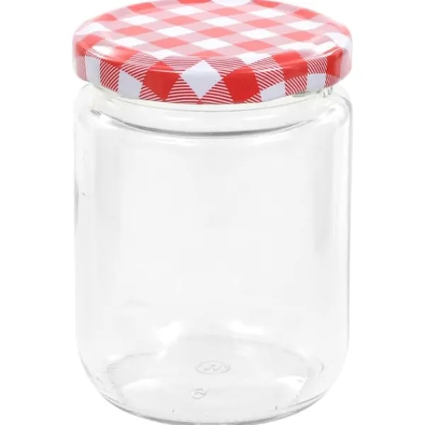 Syltetøjsglas 48 stk. Med hvide og røde låg 230 ml - Opbevaringsglas - Opbevaringskrukke - Home & Living Best