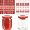 Syltetøjsglas 96 stk. Med røde låg 230 ml - Opbevaringsglas - Opbevaringskrukke - Home & Living Sale