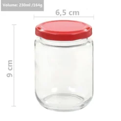 Syltetøjsglas 96 stk. Med røde låg 230 ml - Opbevaringsglas - Opbevaringskrukke - Home & Living Sale