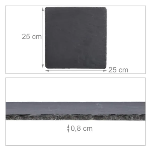 Serveringsfad & Skåle>Tallerkensæt, 25x25 cm, Grå