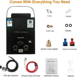 Tankless Vandvarmer, Øjeblikkelig Varmt Vand, Bærbart Design,sort Discount