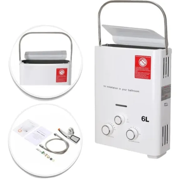 Tankless Vandvarmer, Uendelig Varmt Vand, Kompakt Design,6L New