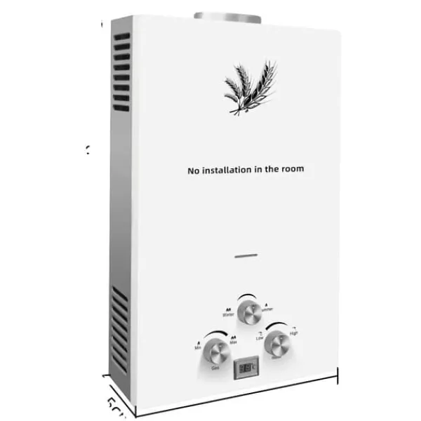 Tankless vandvarmer, vægmonteret, 12KW effekt, flere kapaciteter,8L Hot