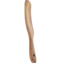 Teaktræsspatel til hjemmelavet madlavning i træ, stegeskovl i fødevarekvalitet, til køkkenudstyr, 26,5 x 3,5 cm Clearance