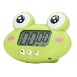 Tegneserie Digital Timer ABS Bærbar Letvægts Nem At Bruge Sød Tegneserie Timer Til Køkkenmadlavning Grøn Frø Clearance