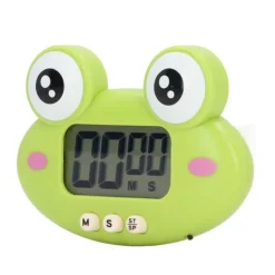 Tegneserie Digital Timer ABS Bærbar Letvægts Nem At Bruge Sød Tegneserie Timer Til Køkkenmadlavning Grøn Frø Clearance