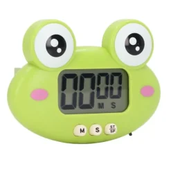 Tegneserie Digital Timer ABS Bærbar Letvægts Nem At Bruge Sød Tegneserie Timer Til Køkkenmadlavning Grøn Frø Clearance