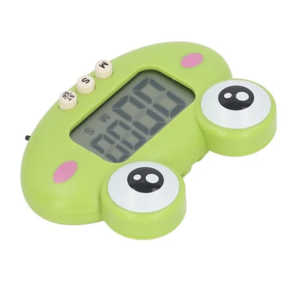 Tegneserie Digital Timer ABS Bærbar Letvægts Nem At Bruge Sød Tegneserie Timer Til Køkkenmadlavning Grøn Frø Clearance