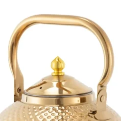 Tekande - Kogeplade Te- og Kaffekande - Rustfrit Stål - 2,0 L - Med Tesi/Filter - Til Løs Te & Blomstrende Te - Guld New