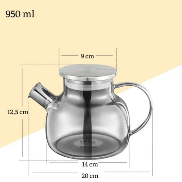 Tebryggere>Tekande 950 ml Wilmax termoglas grå farve