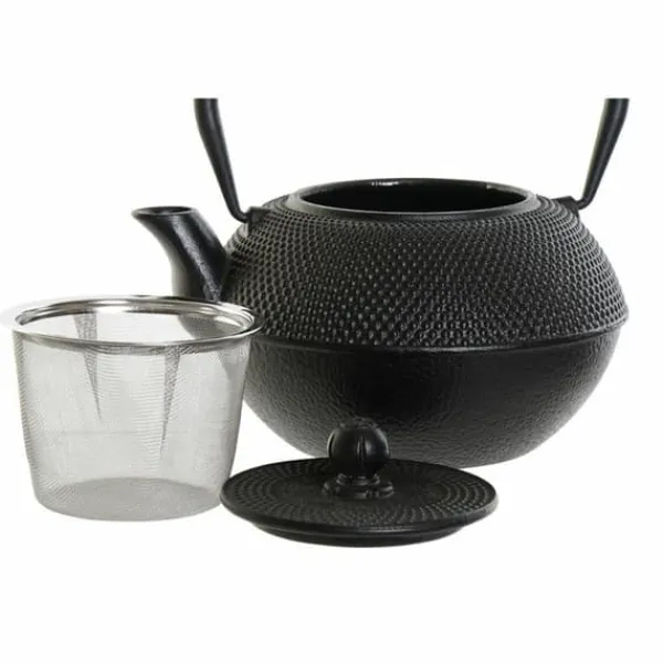 Tekande DKD Home Decor Sort Sølv Jern (18.5 x 16 x 17 cm) (2 pcs) (1200 ml) Clearance