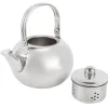 Kaffe- & Tekander>Tekande i rustfrit stål med filter - 304 rustfrit stål, flad bund, kompatibel med induktionskoger, 14 cm diameter, 1 l kapacitet (sølv)