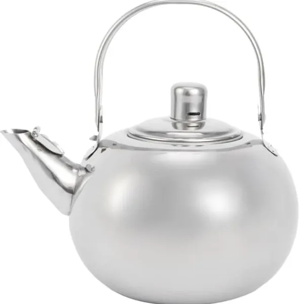 Kaffe- & Tekander>Tekande i rustfrit stål med filter - 304 rustfrit stål, flad bund, kompatibel med induktionskoger, 14 cm diameter, 1 l kapacitet (sølv)