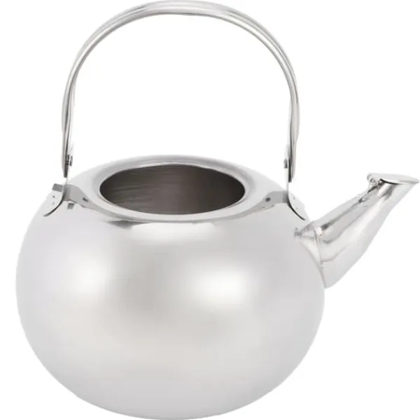 Kaffe- & Tekander>Tekande i rustfrit stål med filter - 304 rustfrit stål, flad bund, kompatibel med induktionskoger, 14 cm diameter, 1 l kapacitet (sølv)