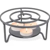 Tekandevarmer, metal, grå, 16,5 cm Discount
