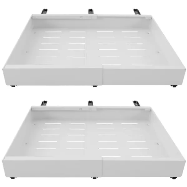 Telescopisk Skuffe, Moderne Design, Justerbar Længde 12,6-20,4 tommer,2Pcs Hvid Online
