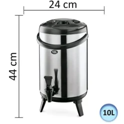 Termisk Drikkebeholder med hane, Isoleret Termobeholder - 10L, Drikkevareautomat, Drikkevarebeholder, Catering Termodispenser, Termokande med hane