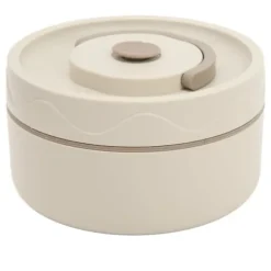 Beholdere Til Mad & Drikkevarer>Termisk kogegryde 420 ml 304 rustfrit stål dobbeltlags bærbar rund form termisk frokostbeholder Beige Mikrobølgetype