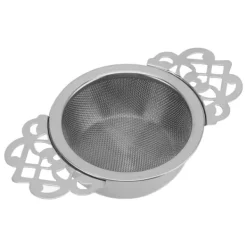 Te-siler i rustfrit stål med drypskål Dobbelt håndtag Genanvendelige fine mesh tefiltre til løse blade urtekøkken Sølv Clearance