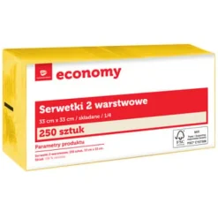 Papirservietter>TG Economy Serviet 33x33 cm, 2-lags gul 250 stk.